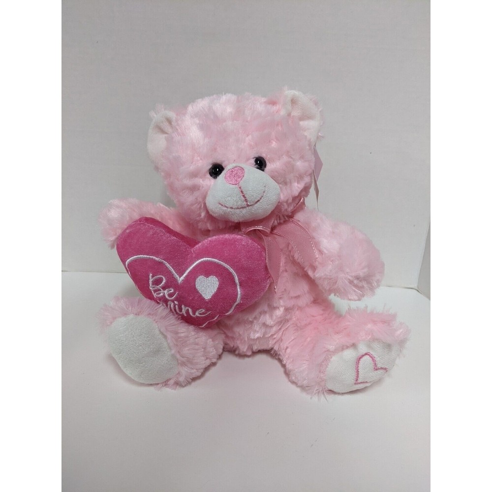 NWT Burton and Burton Pink Bear with Candy Heart Message Be Mine Plush Valentine